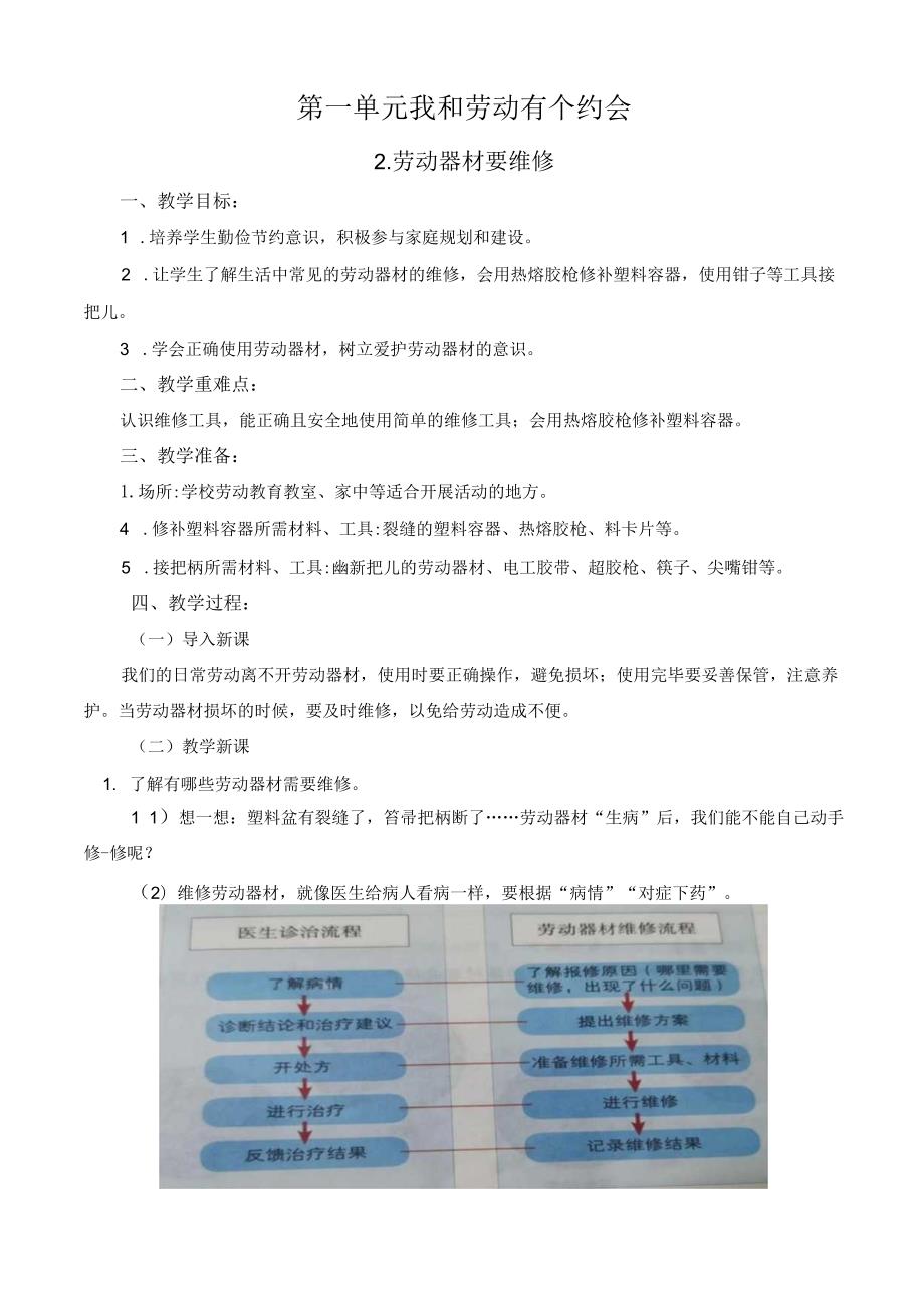 2.劳动器材要维修 教案-2023-2024学年小学劳动五年级上册（人教版）.docx_第1页