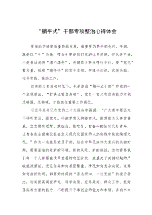 “躺平式”干部专项整治心得体会交流发言(五篇).docx