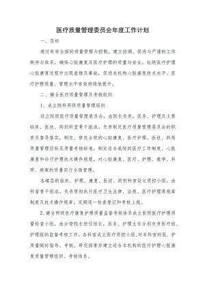 医疗质量管理委员会年度工作计划、总结.docx