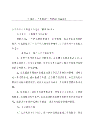 公司会计个人年度工作总结（16篇）.docx