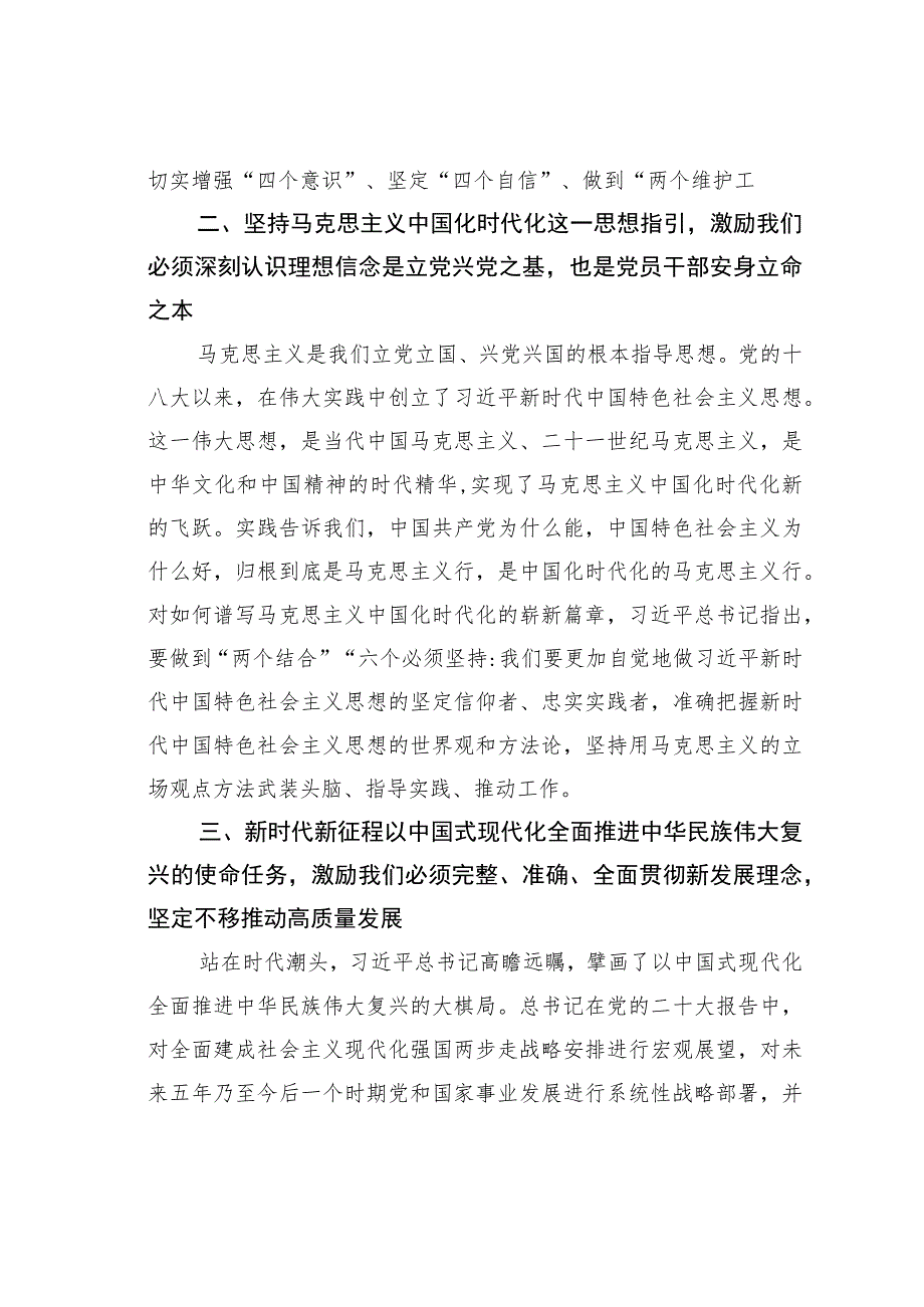 某市政法委书记学习二十大精神心得体会：捍卫“两个确立”坚定理想信念发扬斗争精神推动党的二十大精神在濮阳大地落地生根.docx_第2页