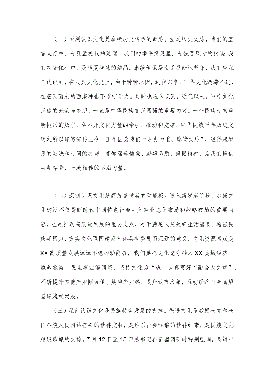 2023年坚定文化自信建设文化强国专题研讨发言材料与坚定文化自信心得体会（两篇）.docx_第2页