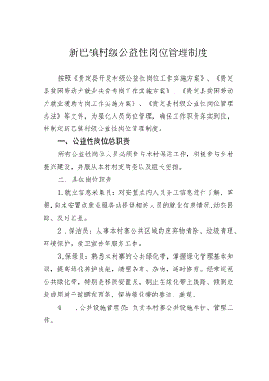 新巴镇村级公益性岗位管理制度.docx