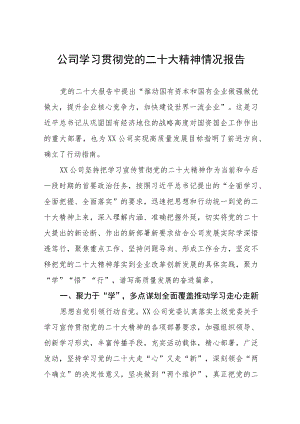 国企公司学习贯彻党的二十大精神情况报告.docx