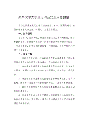 某某大学大学生运动会安全应急预案.docx