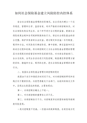 如何社会保险基金建立风险防控内控体系.docx