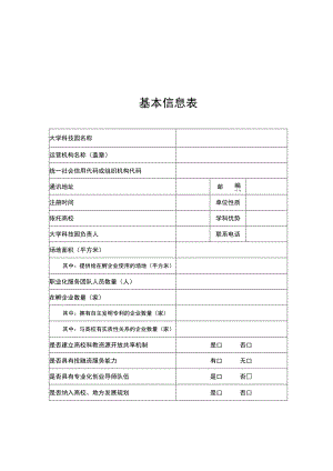 省级大学科技园建设方案、材料、核查表.docx