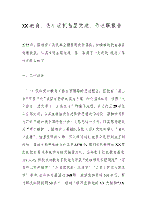 XX教育工委年度抓基层党建工作述职报告.docx