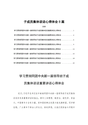 2023学习贯彻同团中央新一届领导班子成员集体谈话心得体会8篇.docx