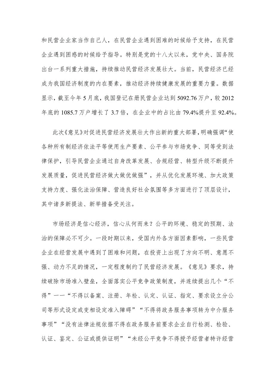 贯彻落实《关于促进民营经济发展壮大的意见》座谈发言材料.docx_第2页