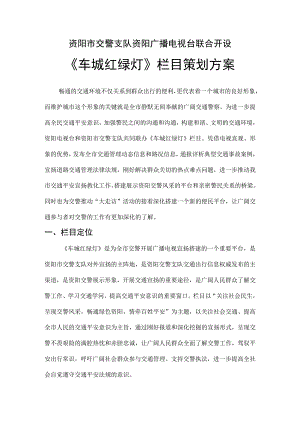 《红绿灯》栏目策划方案.docx