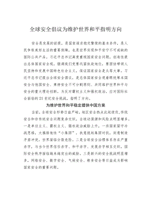 全球安全倡议为维护世界和平指明方向.docx