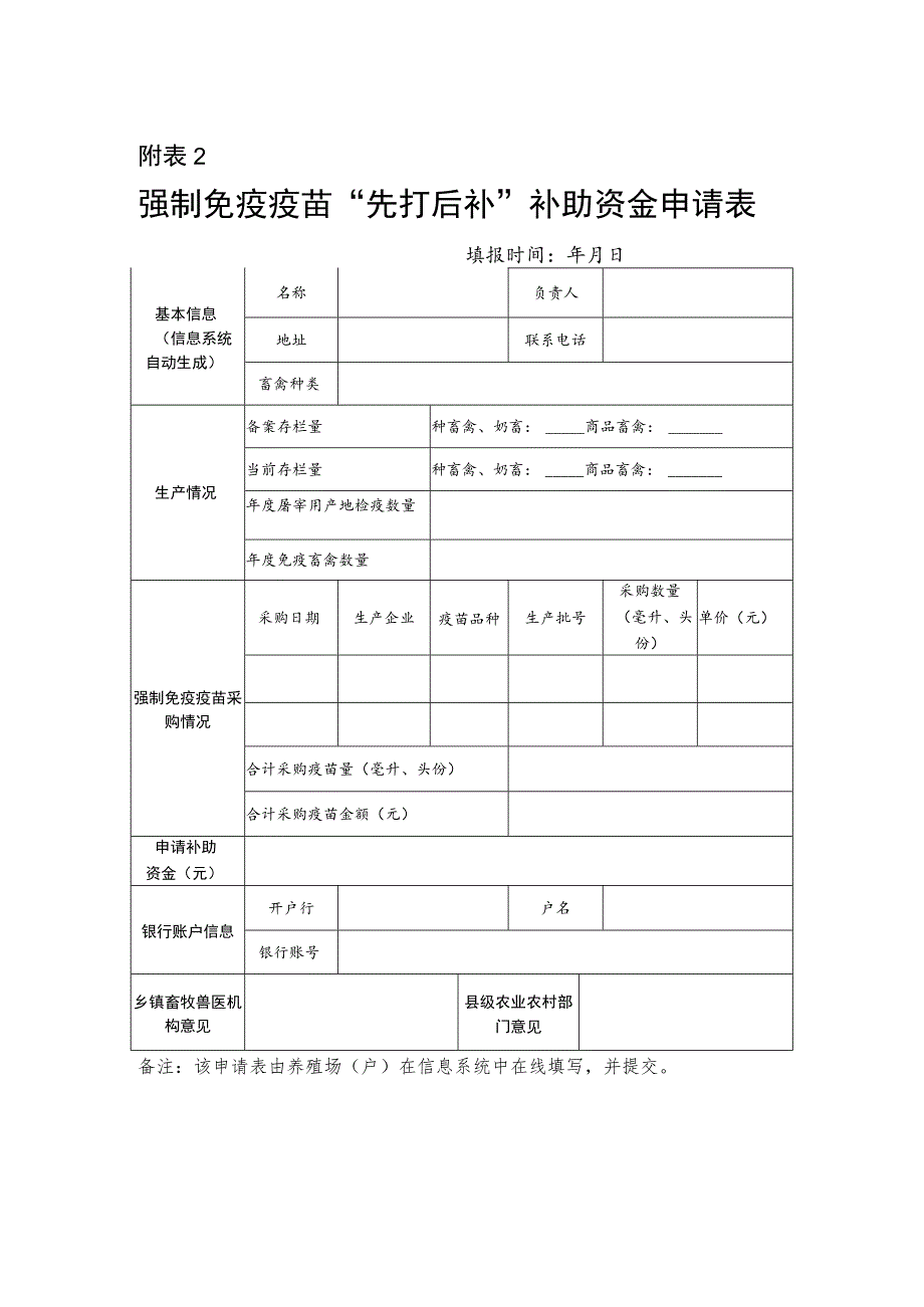 强制免疫疫苗“先打后补”申请表、补助资金申请表.docx_第2页