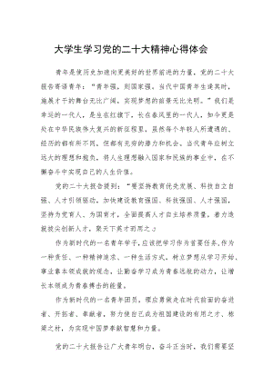 大学生学习党的二十大精神心得体会范文合集(通用三篇).docx