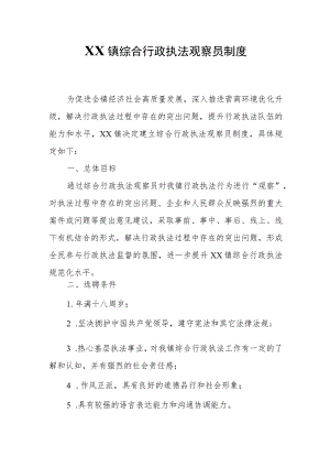 XX镇综合行政执法观察员制度.docx