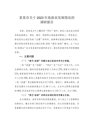 某某市关于2023年旅游业发展情况的调研报告.docx