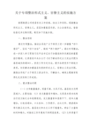 关于专项整治形式主义、官僚主义的实施方案.docx