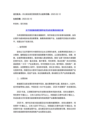 关于促进雄安新区楼宇经济加快发展的实施方案.docx