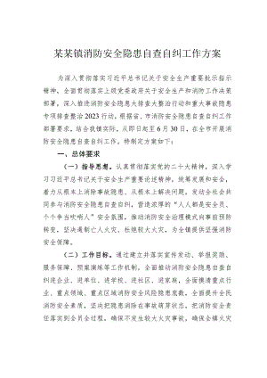 某某镇消防安全隐患自查自纠工作方案.docx