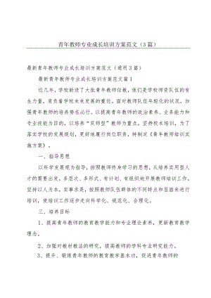 青年教师专业成长培训方案范文（3篇）.docx