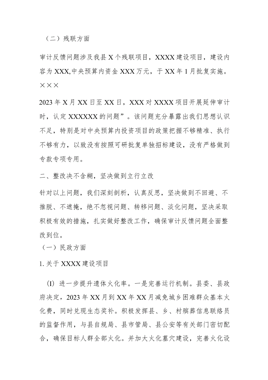 XX副县长在全市项目审计反馈问题整改工作专题会议上的表态发言.docx_第2页