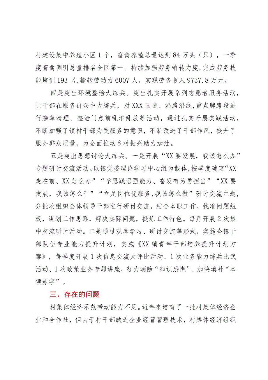 镇关于开展乡村振兴“岗位大练兵、业务大比武”活动情况的报告.docx_第3页