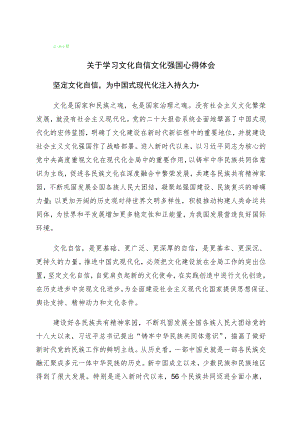 “增强文化自信建设文化强国”专题交流发言材料10篇.docx