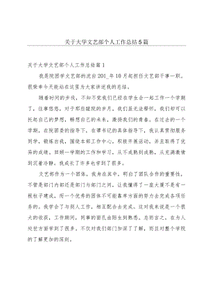 关于大学文艺部个人工作总结5篇.docx