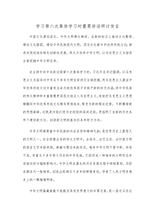 学习第六次集体学习时重要讲话研讨发言.docx