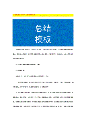 公司财务会计年终工作总结范文.docx