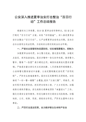 公安夏季治安打击整治百日行动工作总结七篇.docx