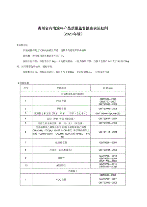 贵州省内墙涂料产品质量监督抽查实施细则（2023年版）.docx