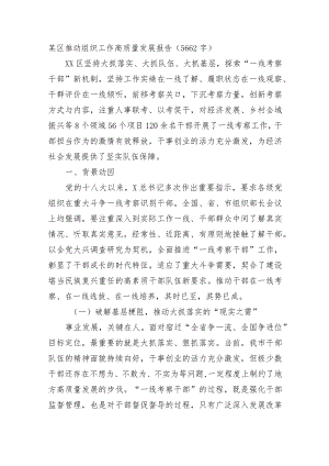 某区推动组织工作高质量发展报告.docx