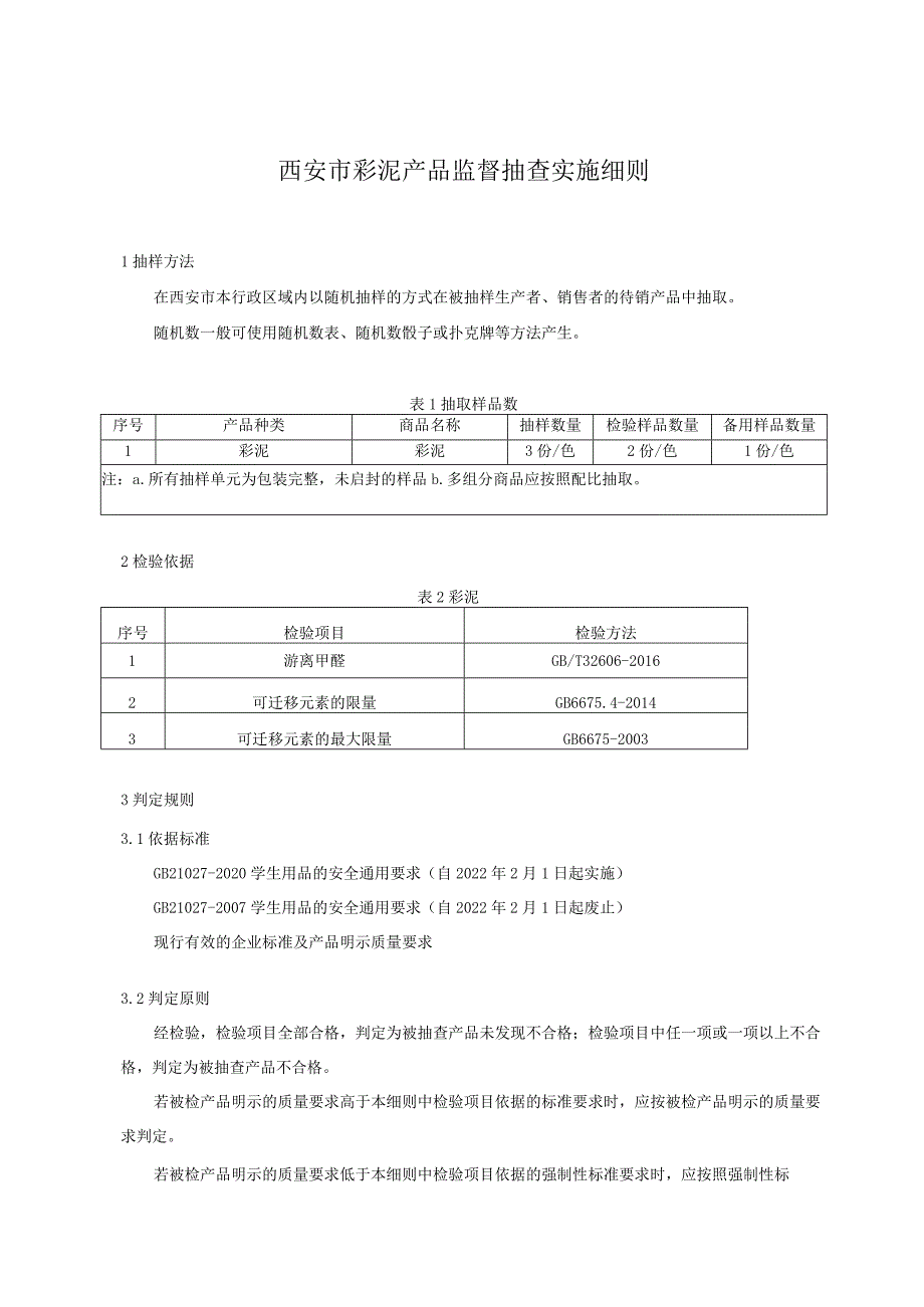 西安市彩泥产品监督抽查实施细则.docx_第1页