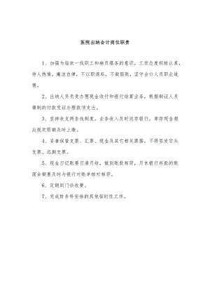 医院出纳会计岗位职责.docx