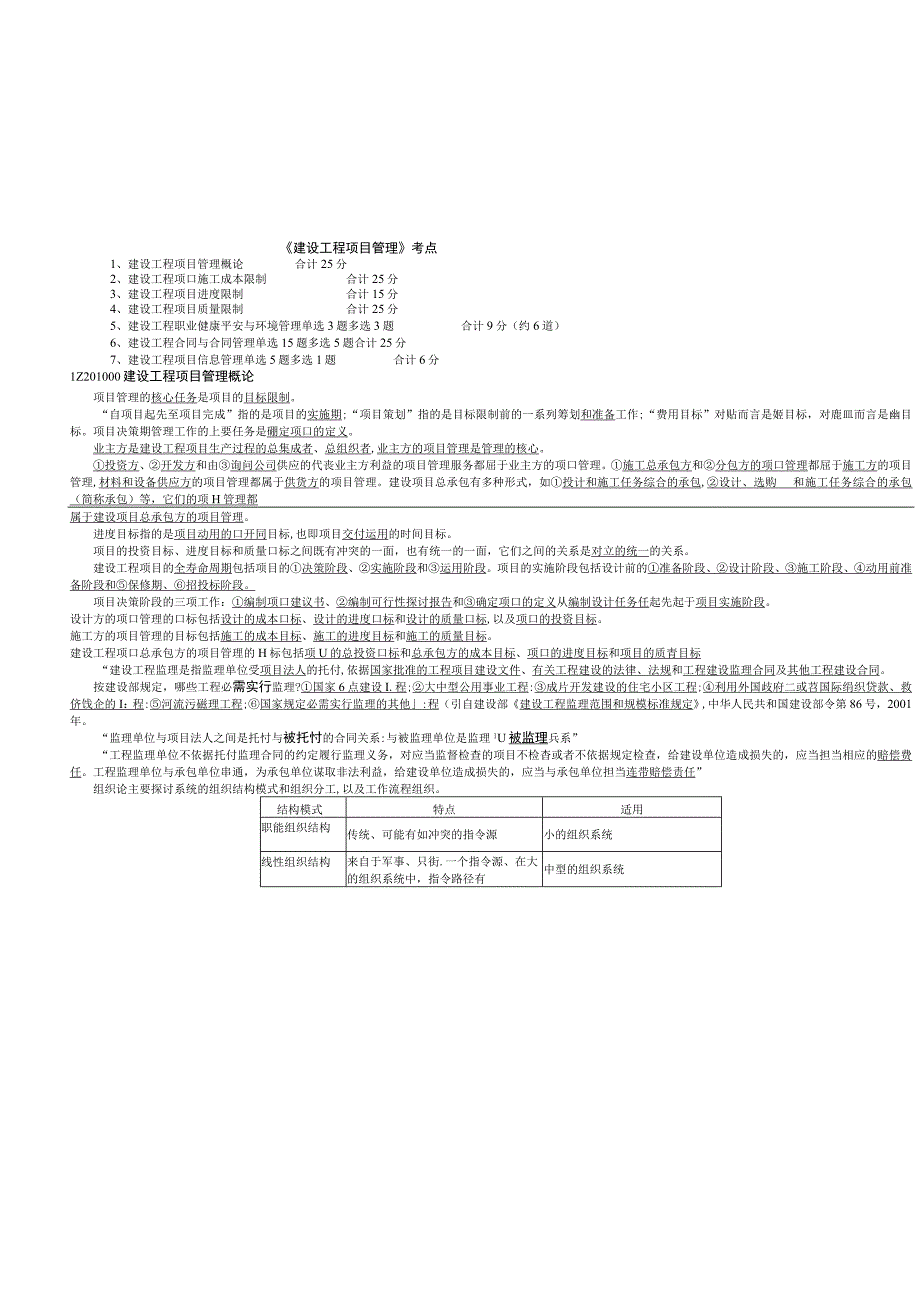 一级建造师建设工程项目管理知识点考点.docx_第1页