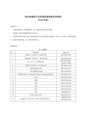 贵州省磷肥产品质量监督抽查实施细则（2023年版）.docx