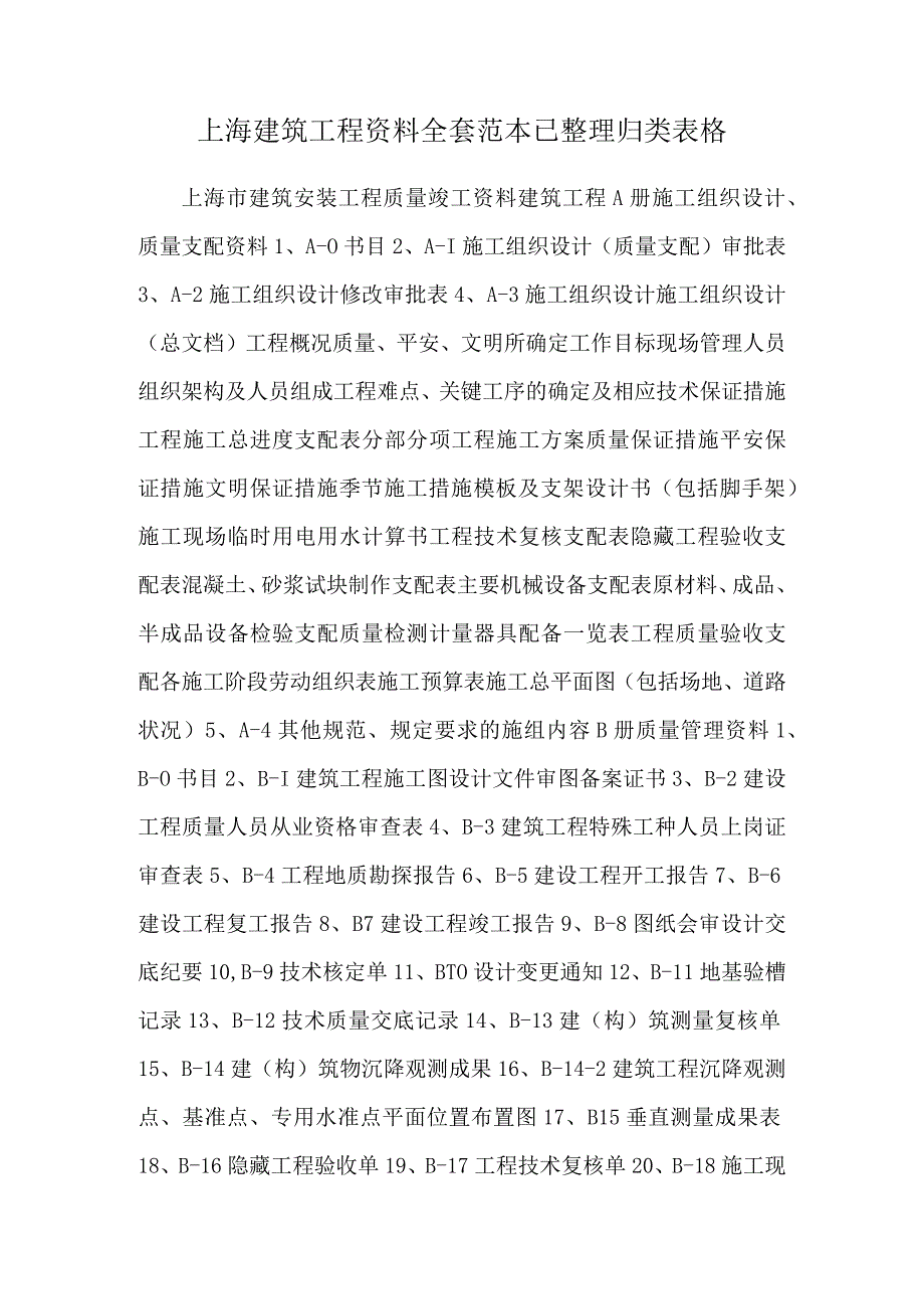 上海建筑工程资料全套范本已整理归类表格.docx_第1页