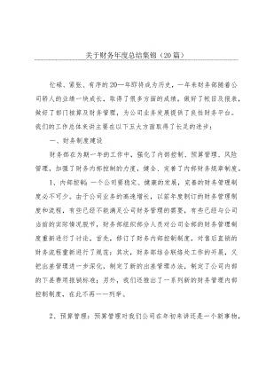 关于财务年度总结集锦（20篇）.docx