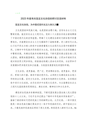 “坚定文化自信、建设文化强国”专题交流发言材料10篇.docx