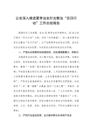 2023公安夏季治安打击整治百日行动工作总结七篇.docx