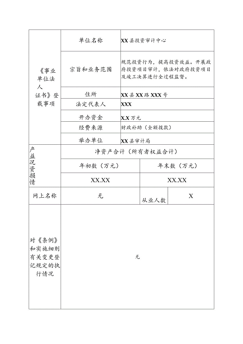 事业单位法人年度报告书（模板）审计局范例.docx_第3页