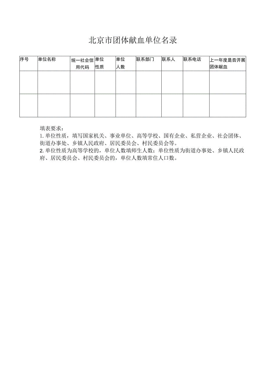 北京市团体献血单位名录.docx_第1页