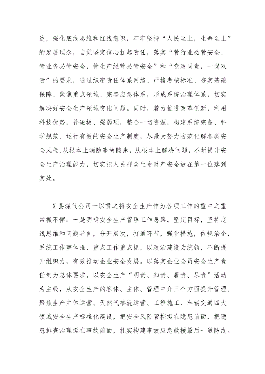 （2篇）XX集团公司企业负责人学习x关于安全生产重要论述心得体会材料.docx_第2页