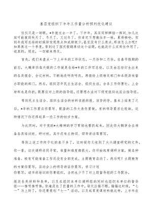 基层党组织下半年工作量分析预判优化建议.docx