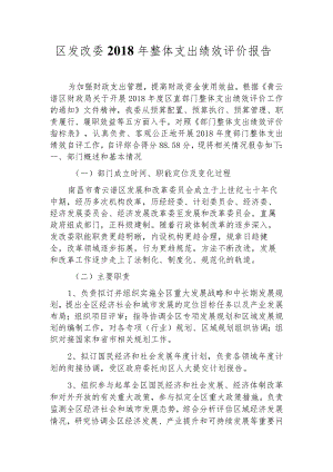 区发改委2015年整体支出绩效评价报告.docx