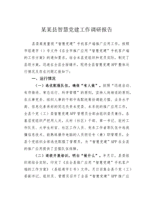 某某县智慧党建工作调研报告.docx