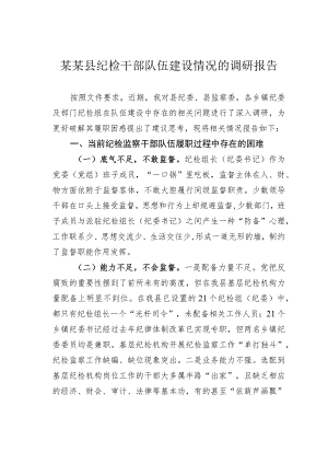 某某县纪检干部队伍建设情况的调研报告.docx