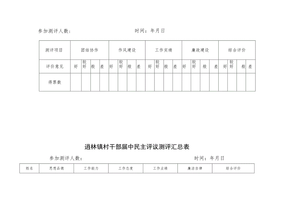 逍林镇村班子届中民主评议测评表.docx_第3页