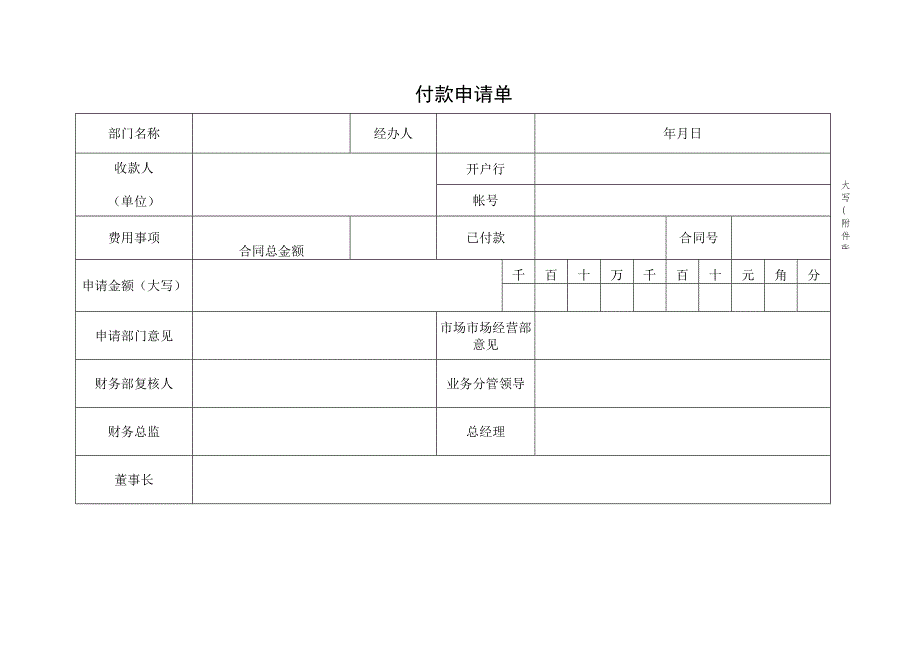 2023资金收支相关表格模板（资金支付计划、付款申请单、借款申请单、差旅费报销单）.docx_第3页